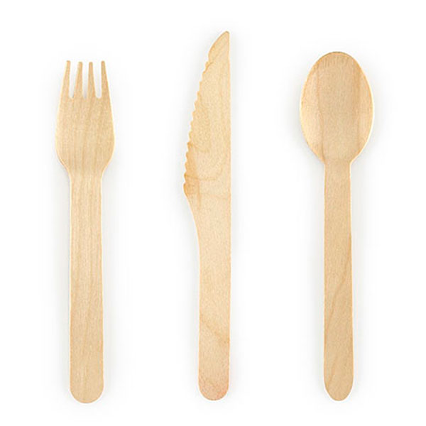 Eco wooden cutlery set 6 pax / 18 pieces