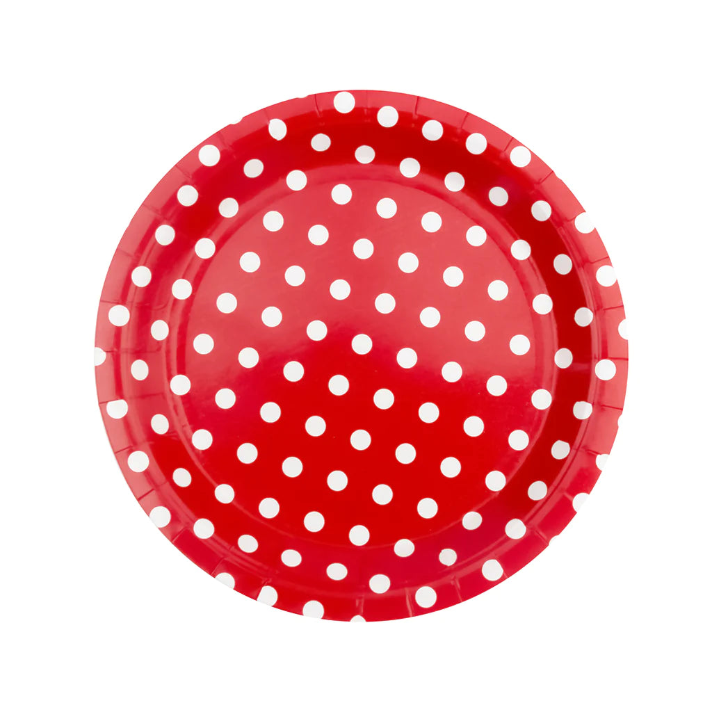 Red Polka Dot Plates / 6 pcs.