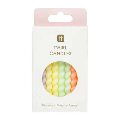 Mixed colors soft Twirl candles / 8 pcs.
