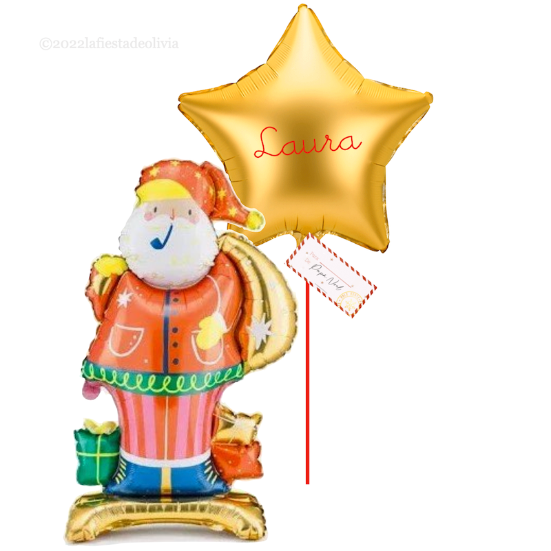 Set deco Santa Claus and star inflated with helium <br>(only Barcelona and Madrid)