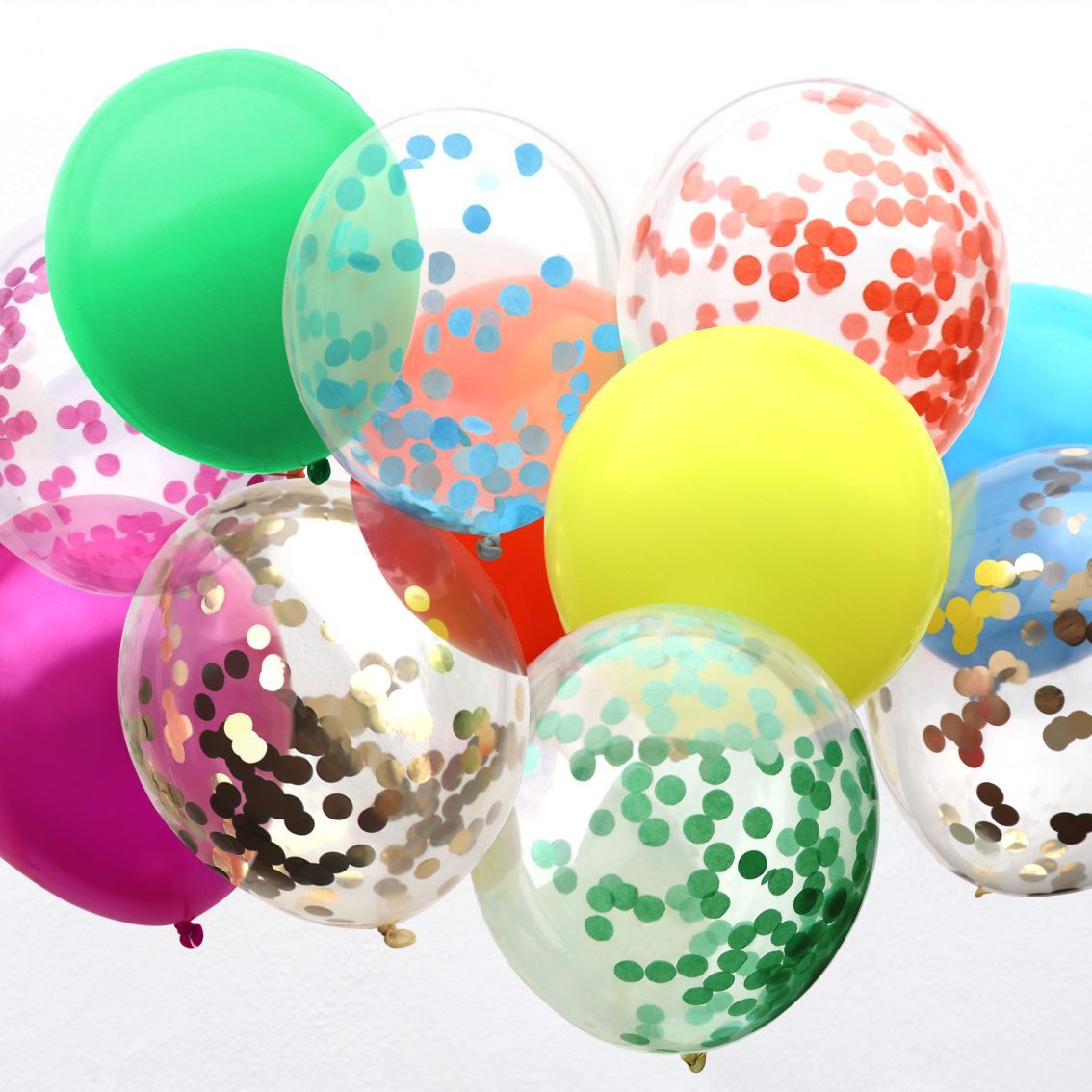 Kit balões multicoloridos e confettis / 12 pcs.