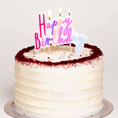 Vela de aniversário Happy Birthday pastel