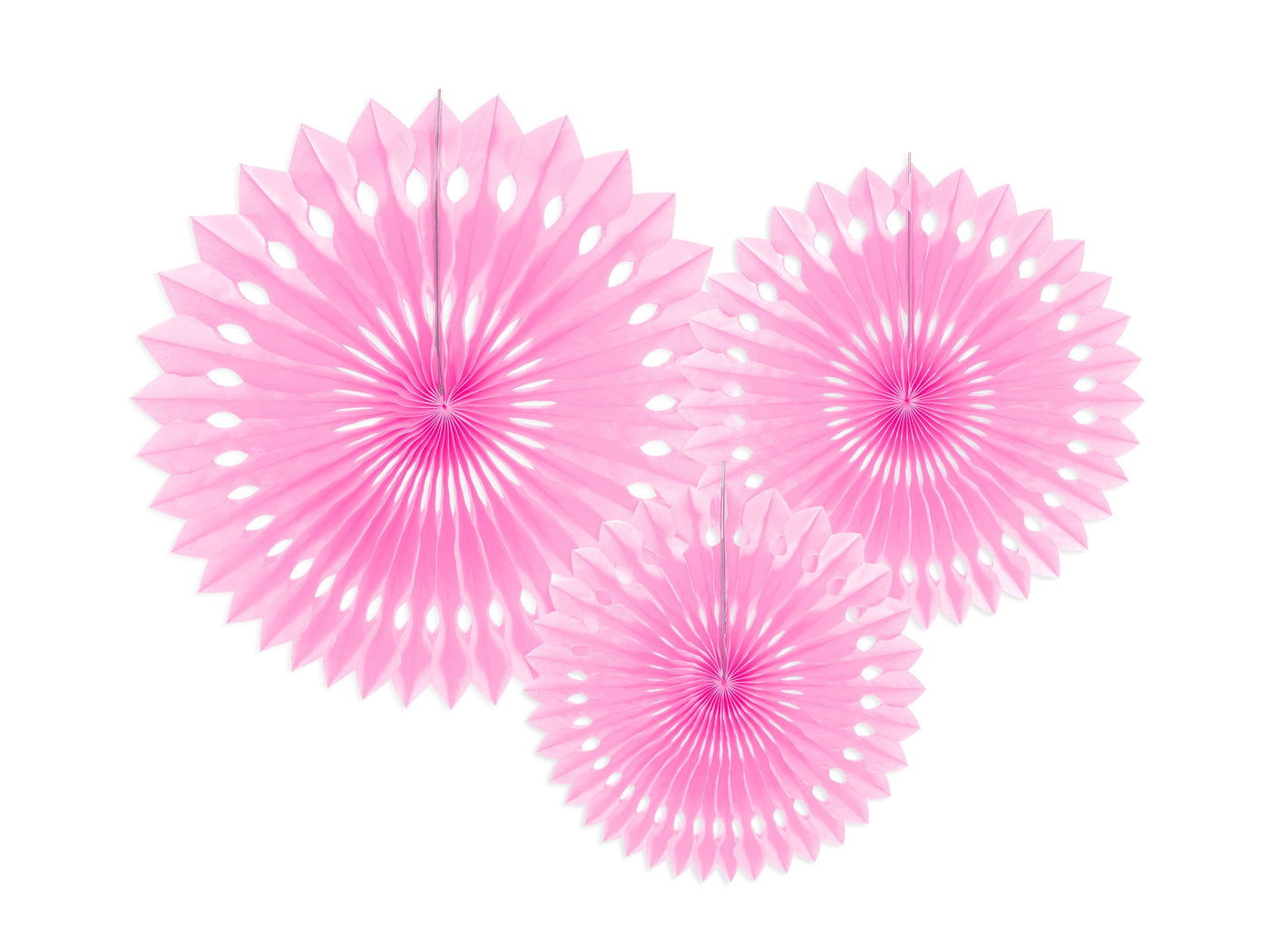 Kit abanicos seda troquelados rosa chicle