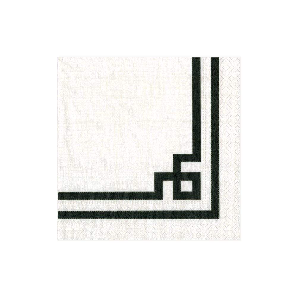 Black geometric border napkins / 20 pcs.