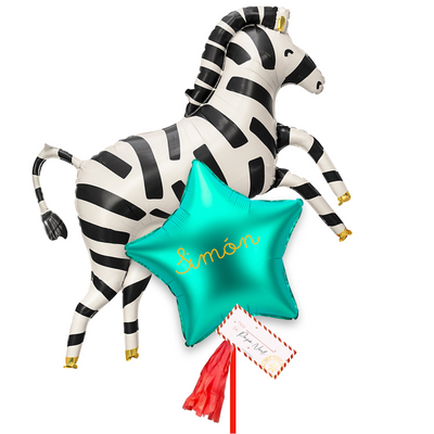 Santa Claus Zebra Bouquet inflated with helium