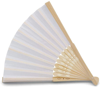 Abanico blanco papel y bambú