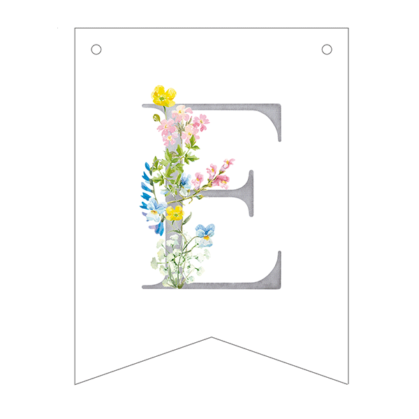 Letra E flores primavera