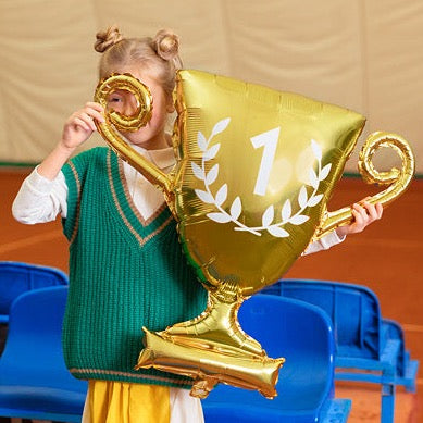Gold champion cup foil balloon