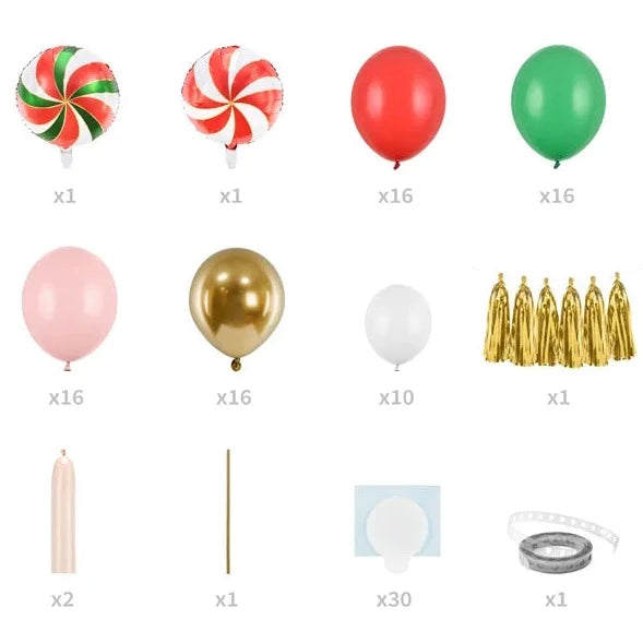 Kit DIY grinalda de balões Candy Christmas 