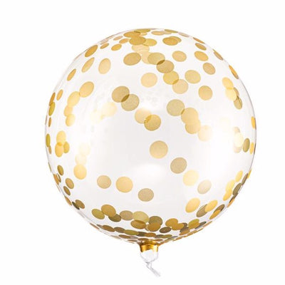 Balão Bubble transparente bolinhas douradas