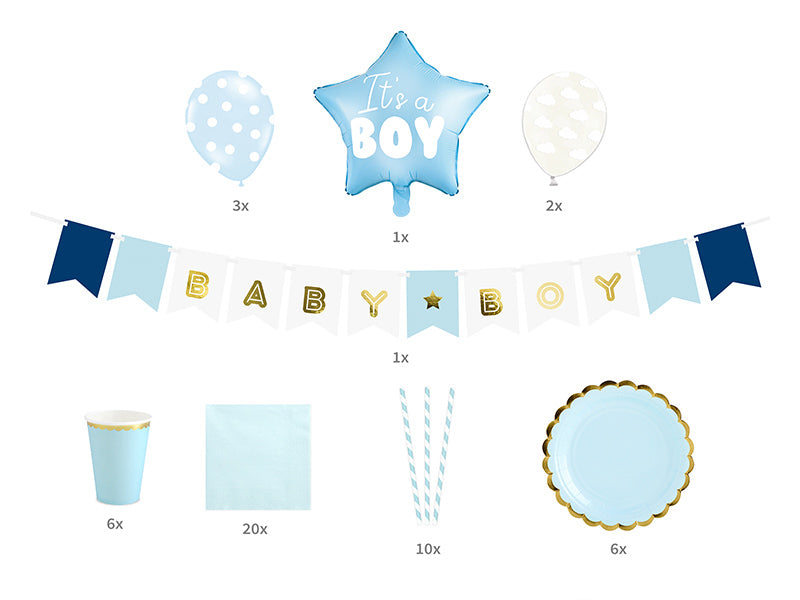 BOY party decoration kit / 39 pieces