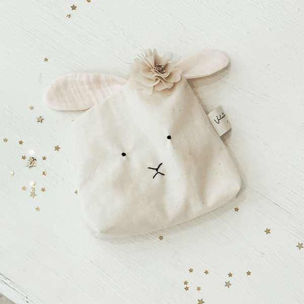 bunny and flower tote bag