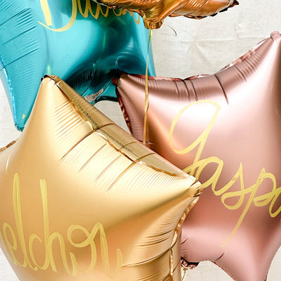 Bouquet XL Three Wise Men Satin balloons inflated with helium