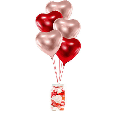 Bouquet mix balloons with can of sweets