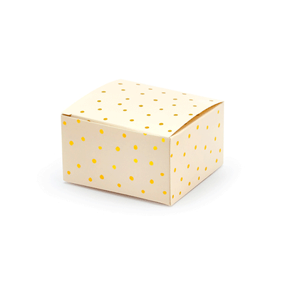 Caixa com detalhe retangular dourado taupe pêssego / 10 u.