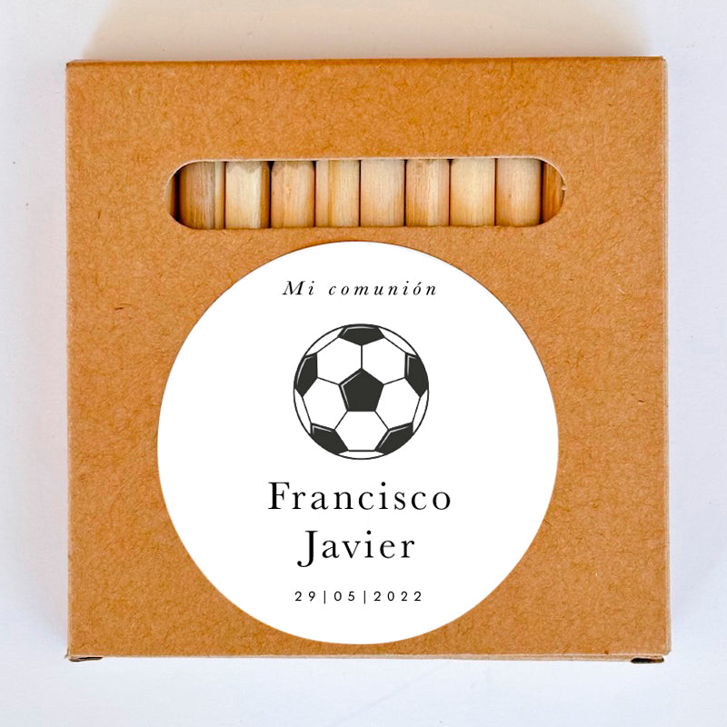 Caixa de lápis personalizada futebol / 12 pcs.