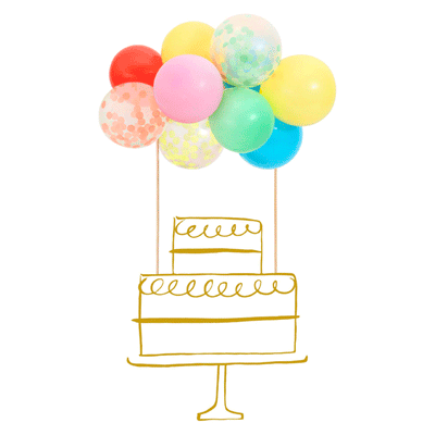 Cake topper Multicolored balloons