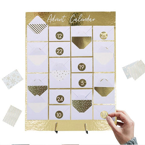 Advent calendar golden envelopes
