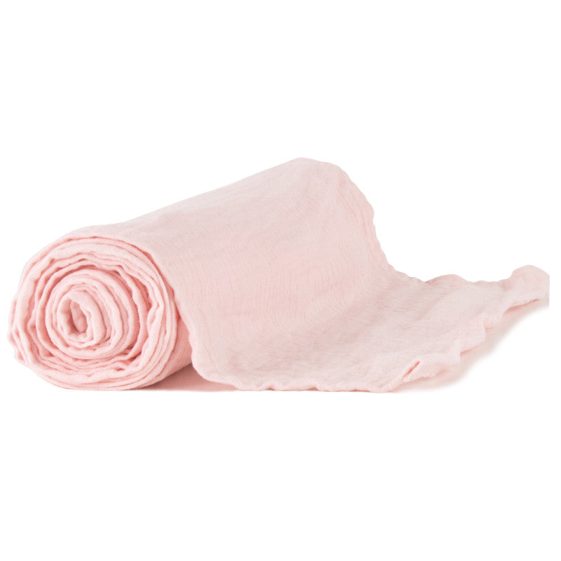 Caminho de mesa de algodão rosa claro