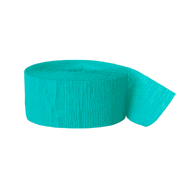 Caribbean blue crepe paper ribbon / 23 mts.