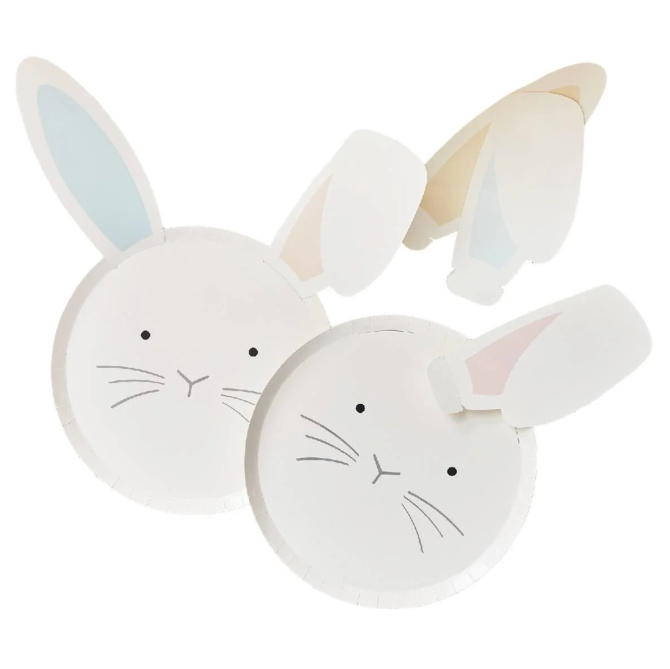 Pastel ears bunny plates / 8 pcs.