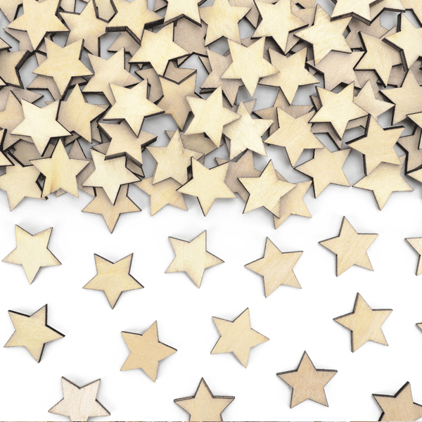Estrelas de madeira de confete