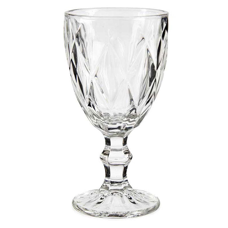 Transparent diamond wine glass cup / 6 pcs.