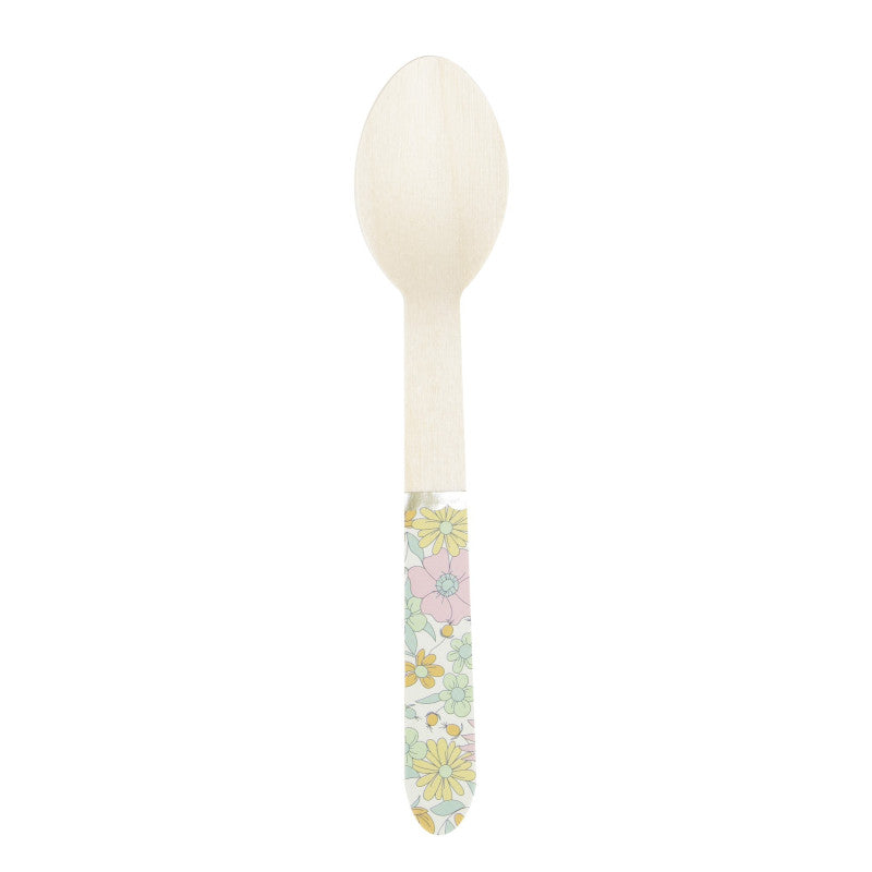 Liberty pink wooden spoon with gold detail Eco / 8 pcs.