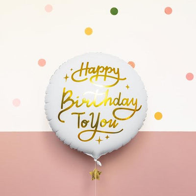 Balão foil Happy Birthday to you dourado