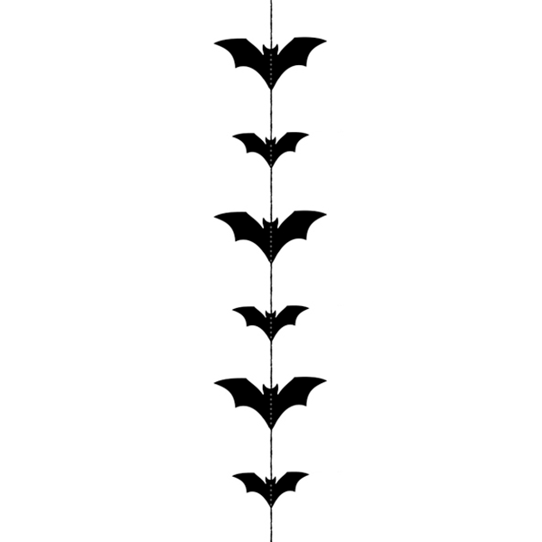 Halloween shiny black bats garlands