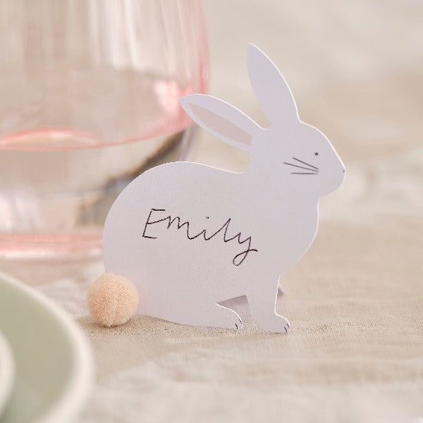 Easter bunny placeholder with pompom / 6 pcs.