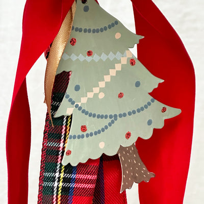 XL balloon Christmas tartan and Lettering inflated with Helium