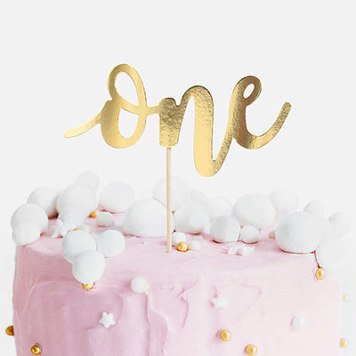 Gold cake topper One