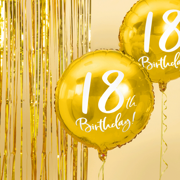 Balão foil 18th Birthday dourado