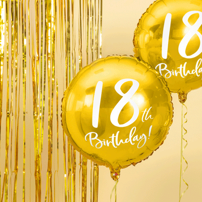 Balão foil 18th Birthday dourado
