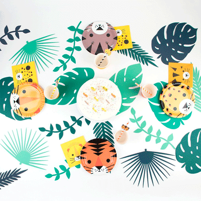 Eco mini feline plates / 8 pcs.