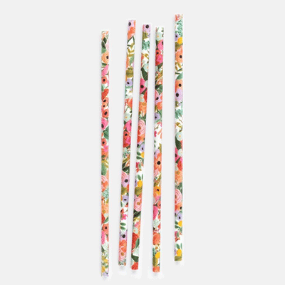 Garden R. Paper &amp; Co. patterned straws / 20 pcs.
