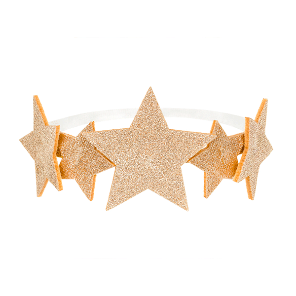 Gold glitter stars headband