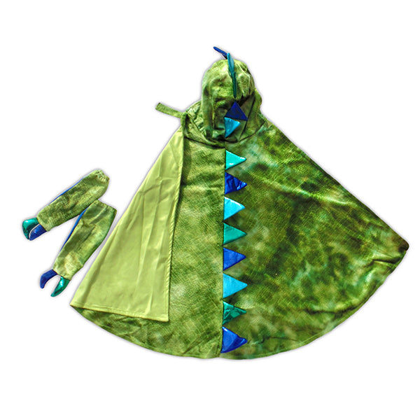 Disfraz capa de dragón verde metalizado