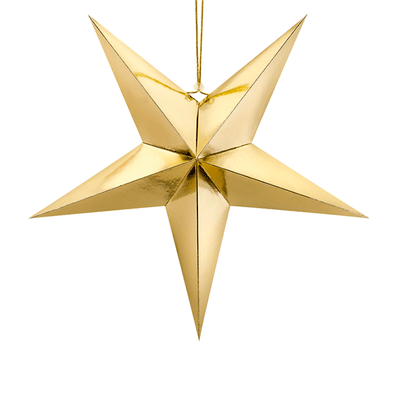 DIY Shiny Gold Hanging Star