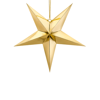 DIY Shiny Gold Hanging Star