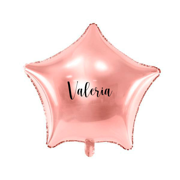 Estrela de balão de folha 40 cm. inflada com o nome de letra <br> (apenas Barcelona e Madrid)