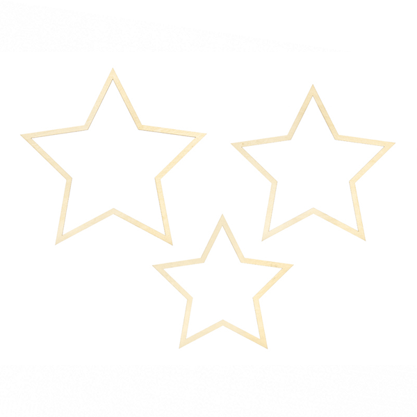 Estrelas de madeira decorativas