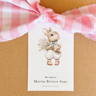 Detail label with bunny ribbon / 6 pcs.