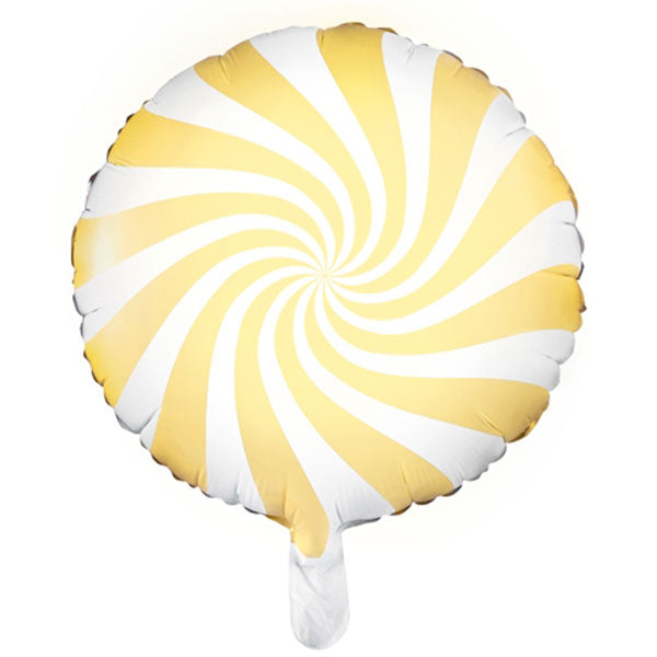 yellow candy mylar balloon