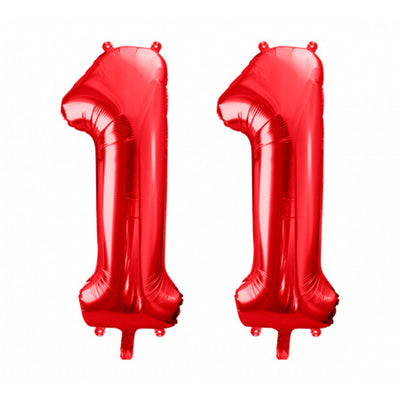Globos números rojos hinchados con helio XL