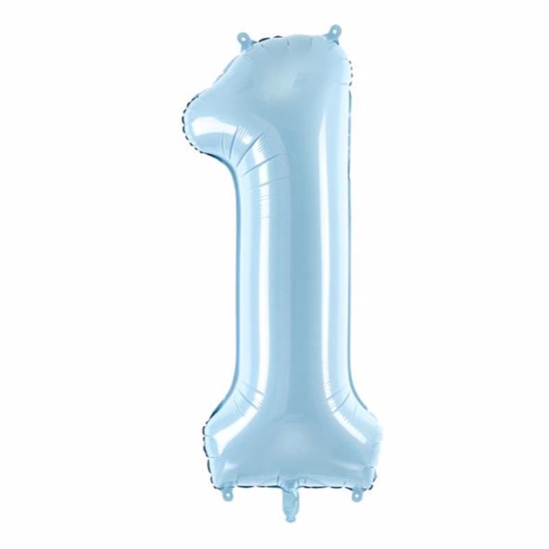 Foil balloon Numbers XL baby blue basic