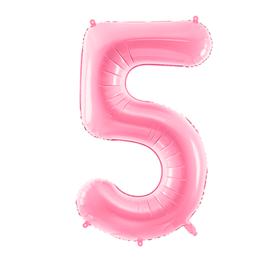 Foil balloon Numbers XL matt pink baby basic