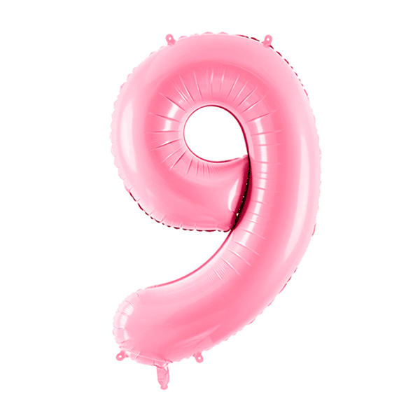 Foil balloon Numbers XL matt pink baby basic