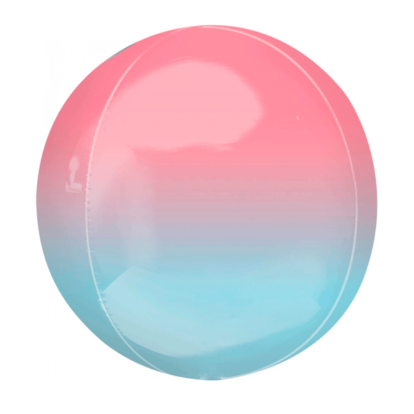 Balão Orbz de gradiente rosa e azul pastel